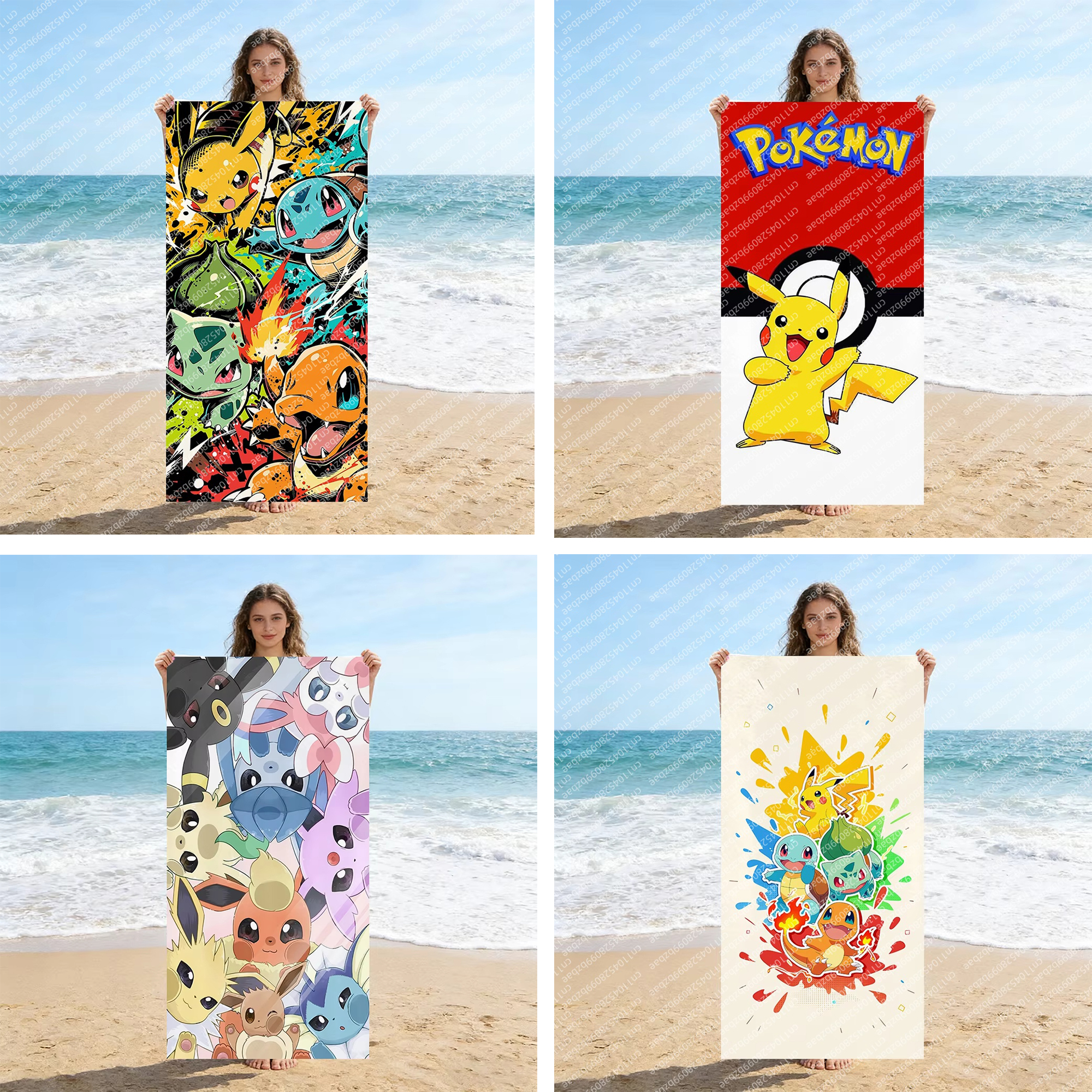 Home Gym House - Cute Pokemon Beach Towel Quick-Drying Super