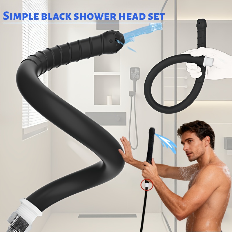 Home Gym Youtube - Black Handheld Showerhead Soft Tube Anti