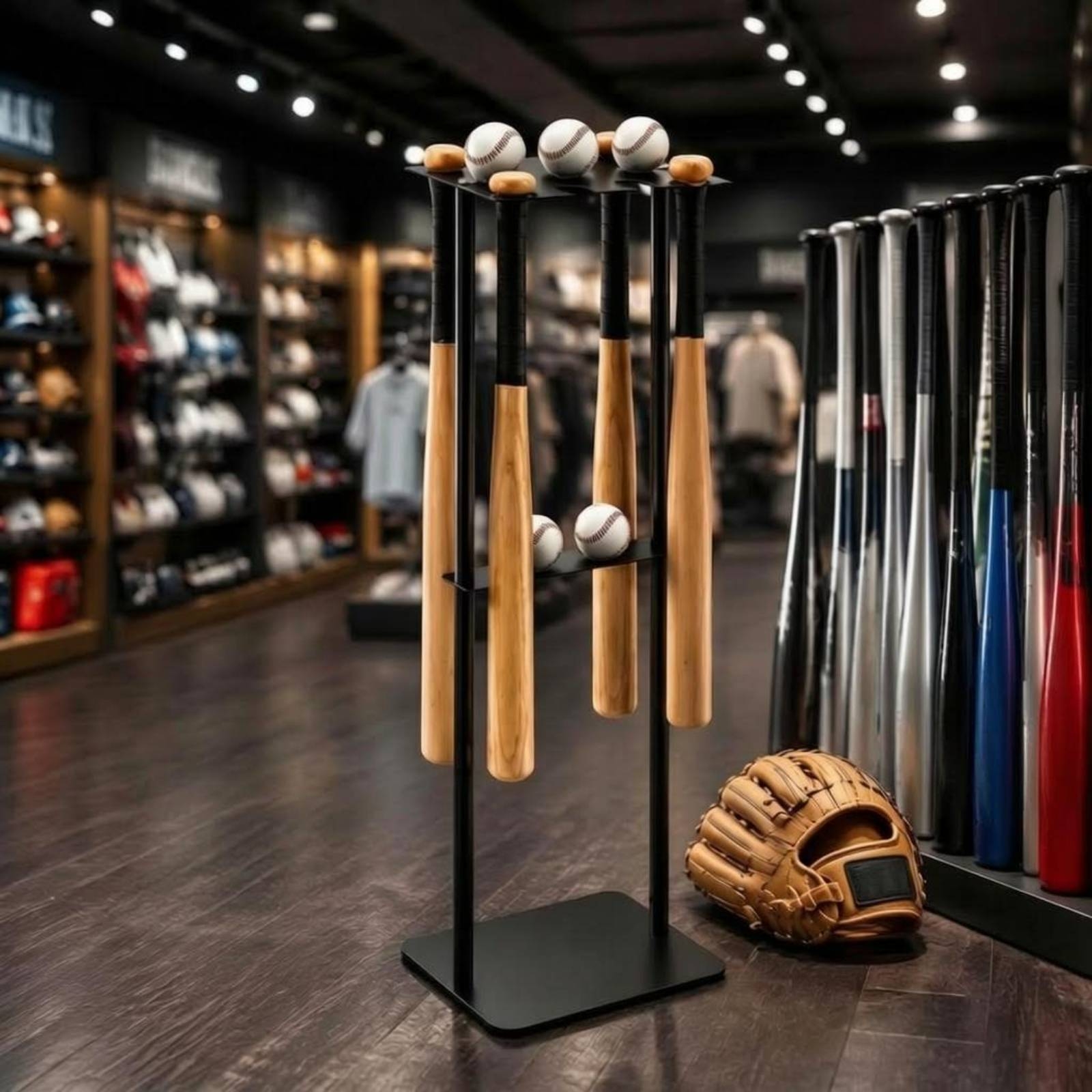 Home Gym Floor - Metal Baseball Display Rack Mobile Baseball
