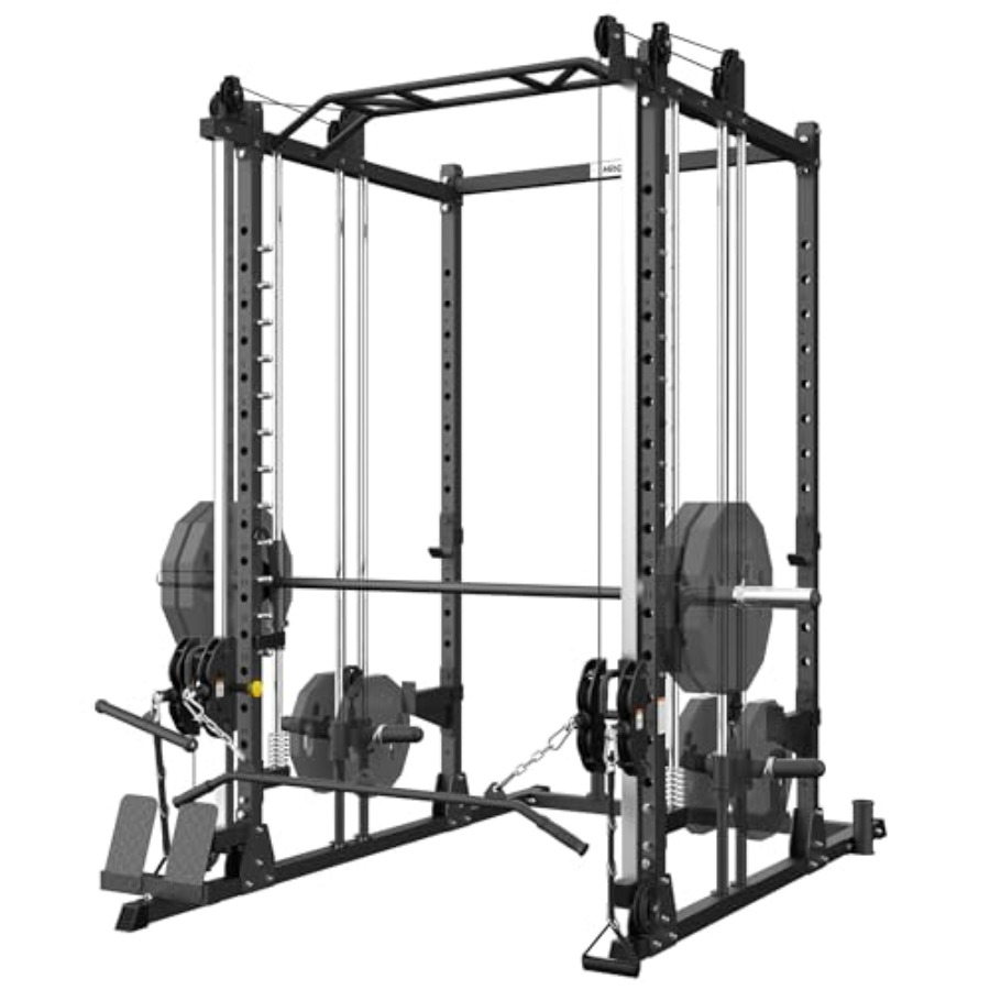 Home Gym Cable Machine - All-in-One Power Rack with Smith Machine