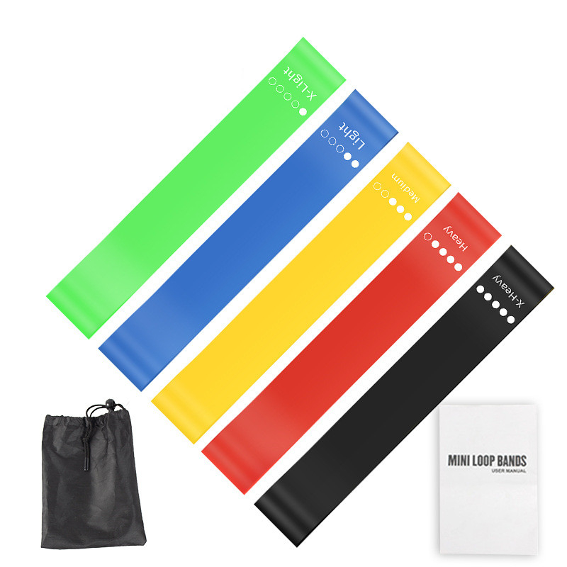 Home Gym House - 5Pcs TPE Resistance Bands Set with