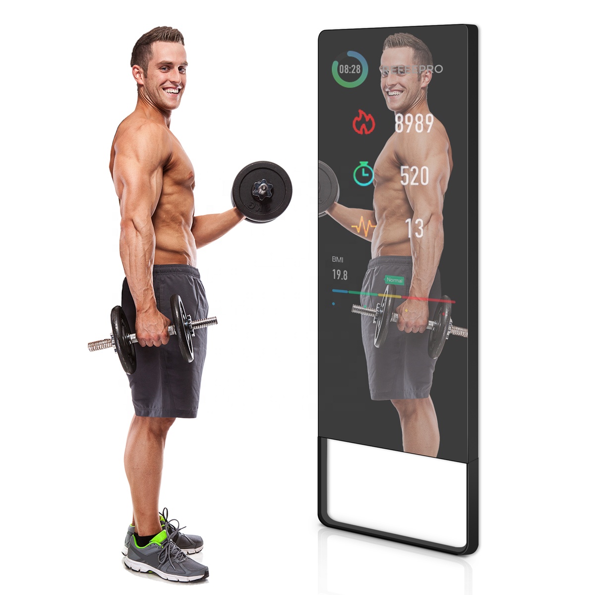 Home Gym Floor - Tounchscreen Personal Trainer Mirror Floor Standing