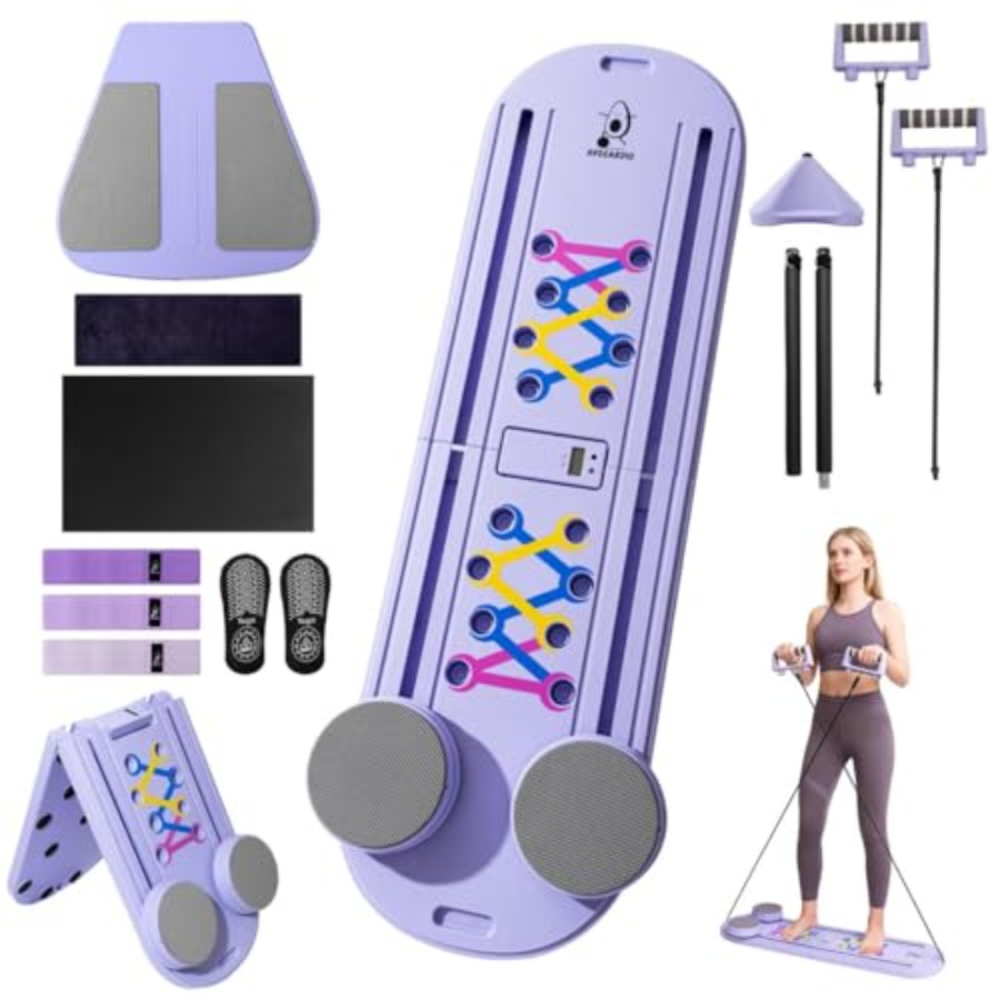 Home Gym Pilates - Foldable Pilates Reformer Board Multifunctional 10-in-1