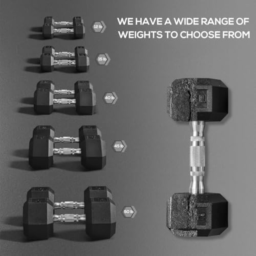 40lbs/45lbs/50lbs Rubber Dumbb - огляд і ціна Home Gym Equipment Set