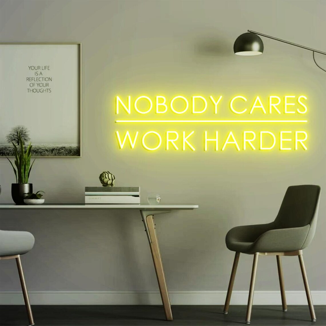 Nobody Cares Work Harder Neon  - огляд і ціна Home Gym Design Ideas