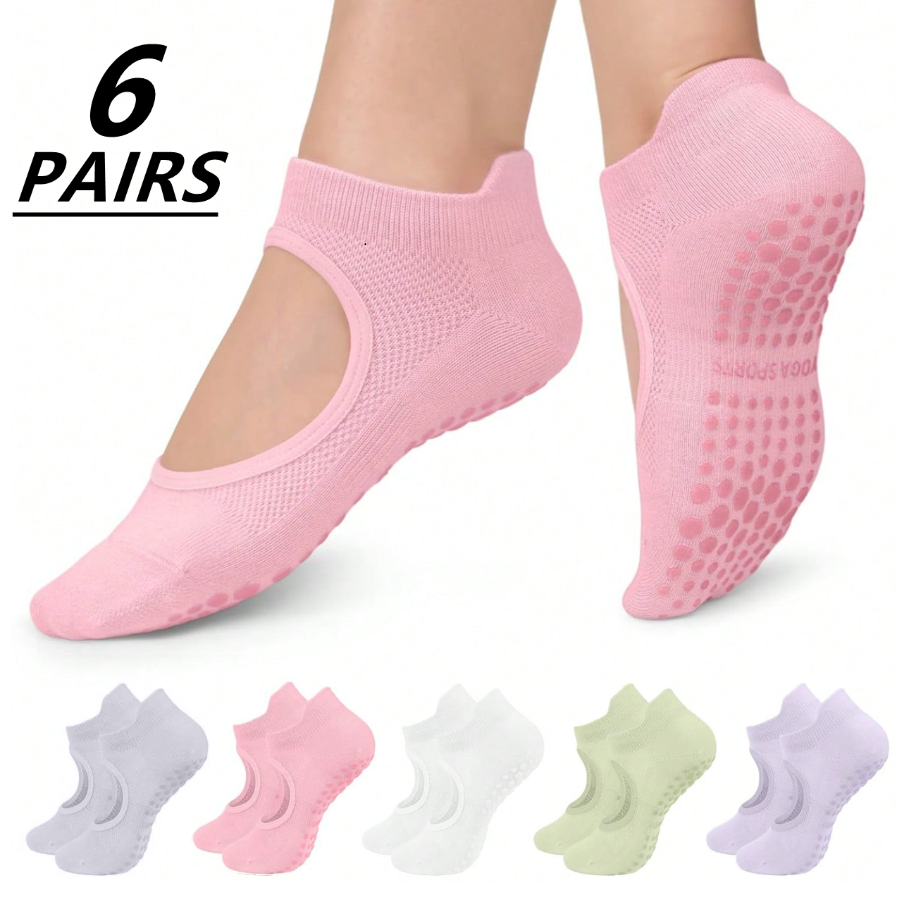 1/6_Pairs Women'S Yoga Socks N - огляд і ціна Home Gym Floor