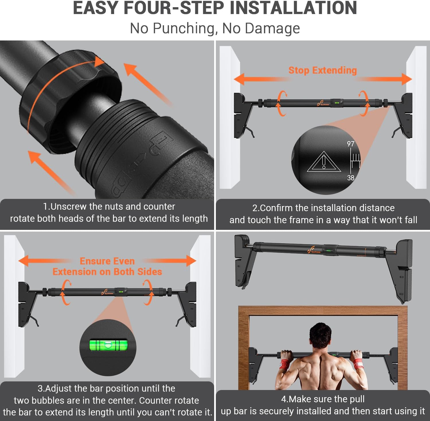 Pull up Bar for Doorway No-Scr - огляд і ціна Chin Up Doorframe